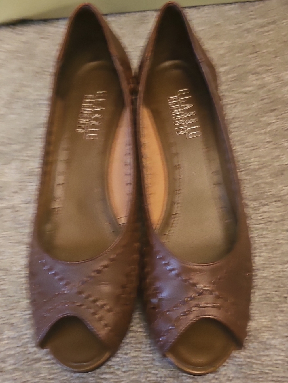 ❤️Brown Leather Wedge Heels Size US 8 1/2 M